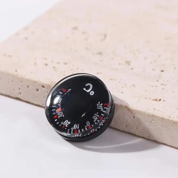 Mini-termometer - Rund analog termometer - 20 mm - Hög noggrannhet - Vattentät - Plast - 1 st