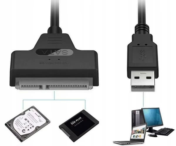 USB til SATA-adapter - HDD/SSD-diskadapter - 22-benet SATA-stik