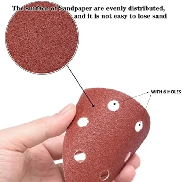 Slippapper för multislip - Triangulära slippads - 30-pack - 6 hål - Korn 60–320 - För deltalslip/mussslip