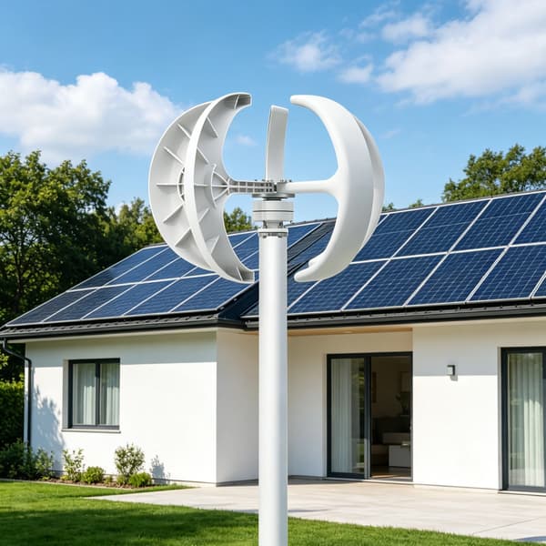 Lanterne vindmølle 600W 24V - Vindgenerator - 5 blade - IP67 controller - Lav startvind - Nylonfiber - Hvid