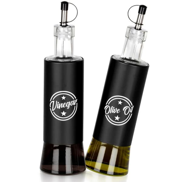 Olie- og eddikeflasker - Glas - 300 ml - 2-pak - Sort