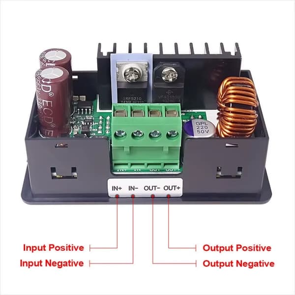 Programmerbart strømforsyningsmodul - DPS5005 - USB - Step-down - Konstant spænding - LCD-display