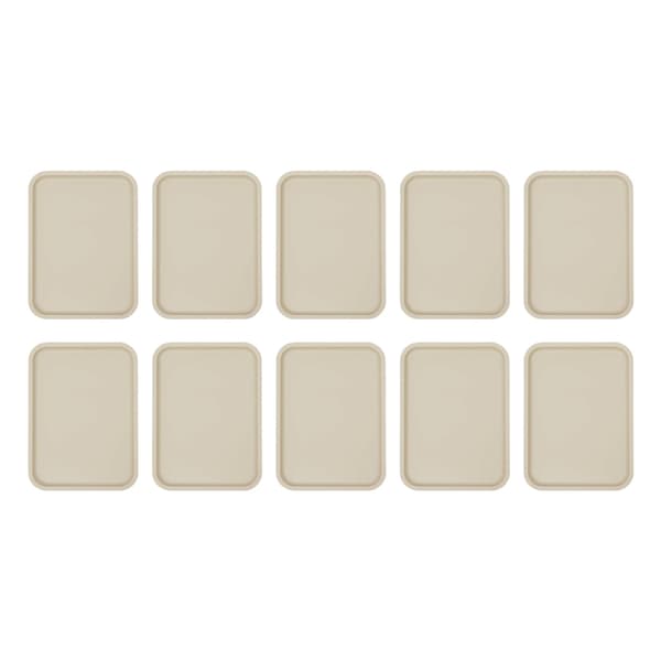 24-pack serveringsbrickor - rektangulära snabbmatsbrickor - halkfri botten - slitstark PP-plast - för restaurang och kafeteria - khaki