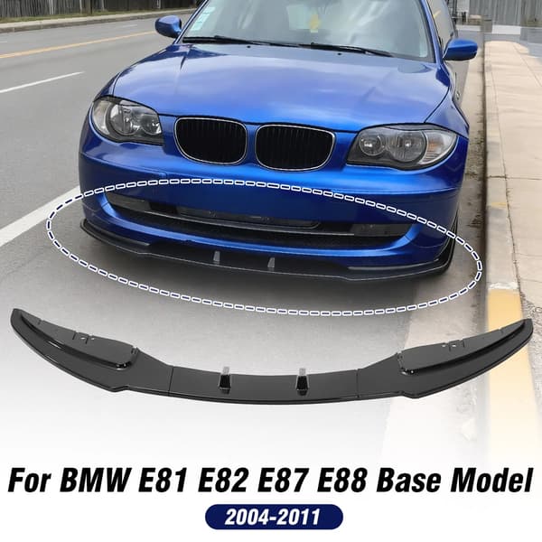 BMW 1-serie E81 E82 E87 E88 LCI - Frontläpp splitter spoiler - Framstötfångare - Diffusor bodykit - Akryl - 2004-2011