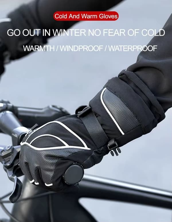 Vinterhandsker - Cykelhandsker S133-BK - Varmeisolerende - Strikkede - Polyester - Størrelse M - Sorte