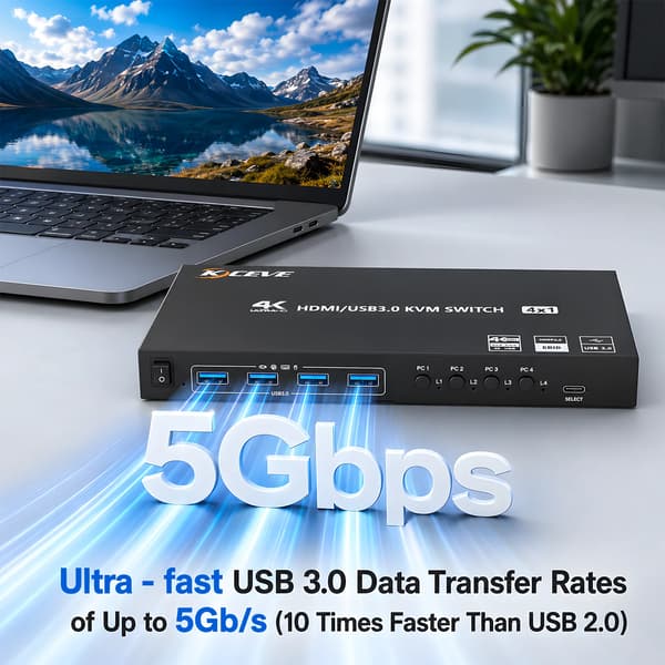 USB 3.0-kabler - 4-pak - Til HDMI-KVM-switch - Til tilslutning af computer og KVM-enhed