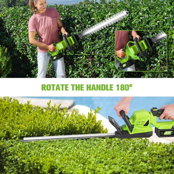 Häcksax - Batteridriven häcktrimmer - 2000 W - 51 cm blad - 18V system - 2 batterier ingår - Blå