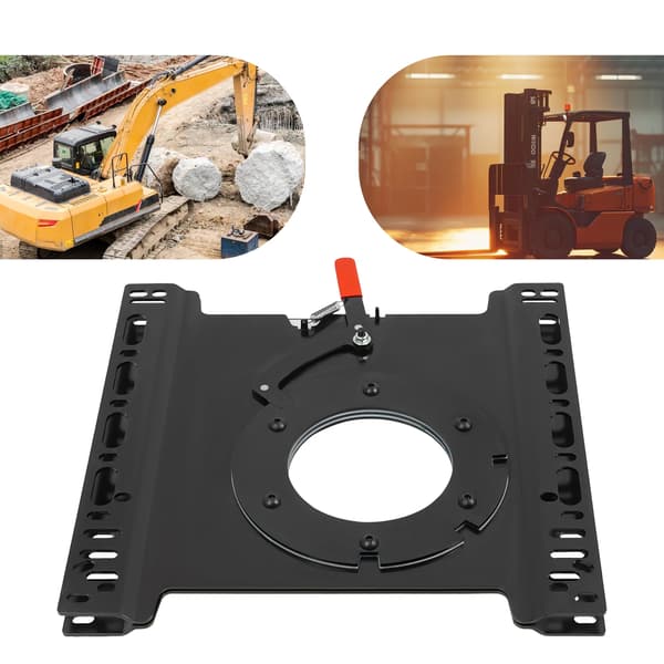Sædedrejeplade - Stålplade - 360° Roterbar - Kraftig - Til Førerside - Sort