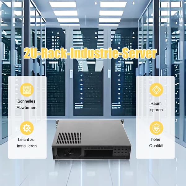 Rackserverchassi - 2U rackchassi - ATX - Industriellt PC-chassi - För 3 hårddiskar - Datalagring - 48,2 x 35 x 8,9 cm