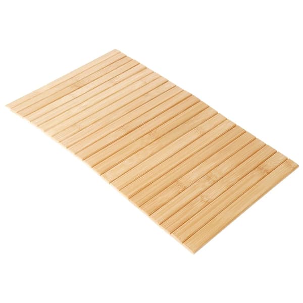 Oprullet bambusbordskåner - Bordunderlag - 44 x 24 cm - Rektangulær - Sort