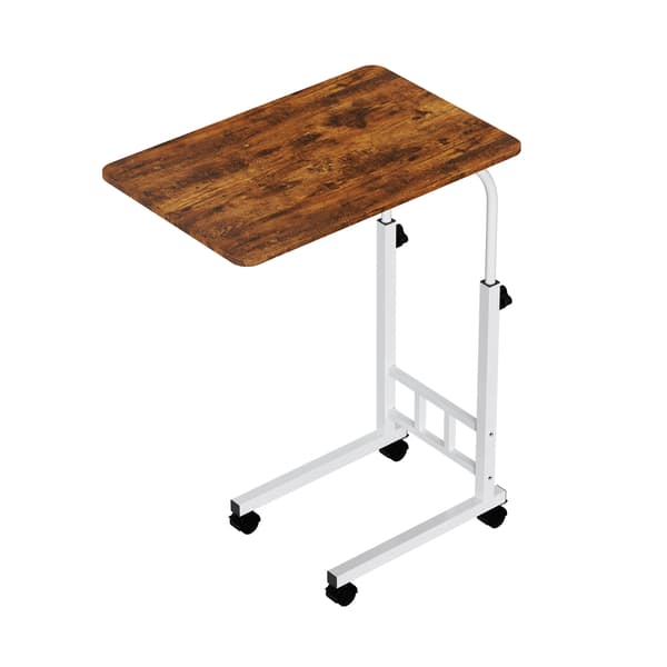 C-formet sidebord - Højdejusterbart laptopbord - Til sofa og seng - Metalstel - Retrofarve