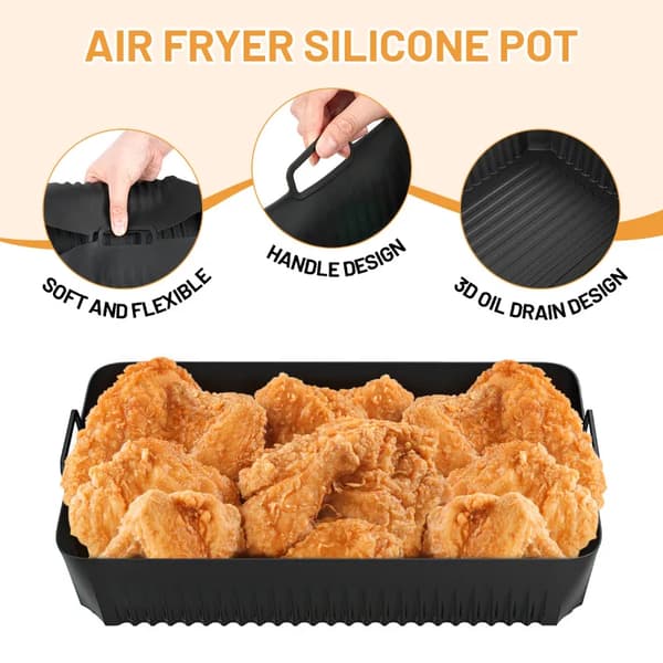 Silikoneforme til airfryer - Bageforme - 3 dele - Miljøvenlige - Til gratin