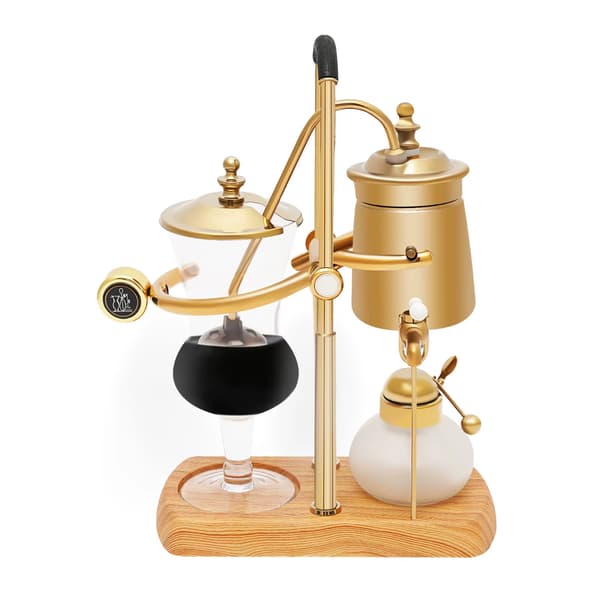 Sifon-kaffebrygger - Manuel kaffebrygger - 400 ml - Retrodesign - Borosilikatglas - Rustfrit stål - Guld