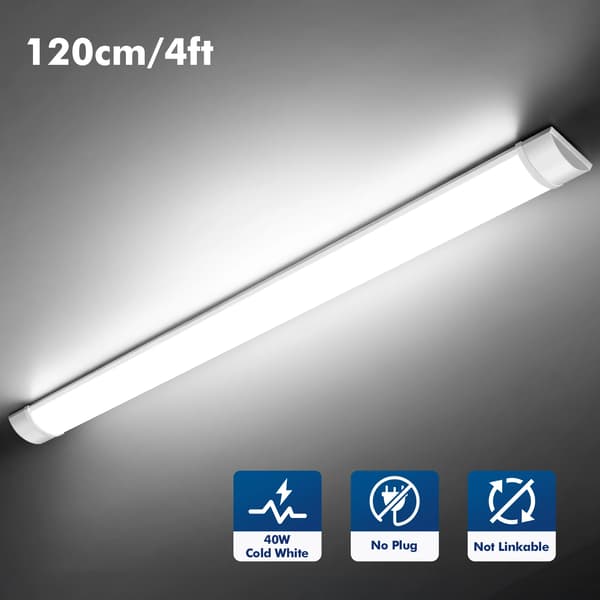 Anslutningsbart LED-ljusrör - 120 cm - 40 W - 2-pack - 4500 K - Plast - Takmontering