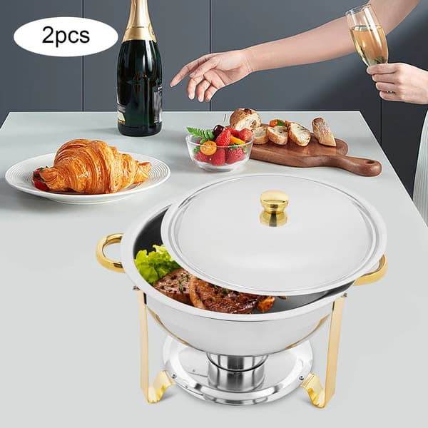 Chafing dish buffetsæt - Varmebrik sæt til mad - Rustfrit stål - Buffet og catering - Til restaurant og hotel