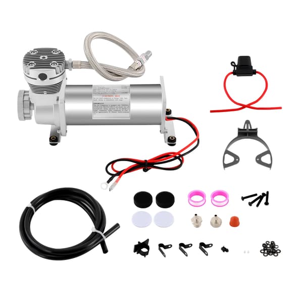 Bil luftkompressor - 12V DC kompressor - 200PSI högtryck - 50L/min luftflöde - 200-300W tung drift - däckpump & luftfjädring - Silver