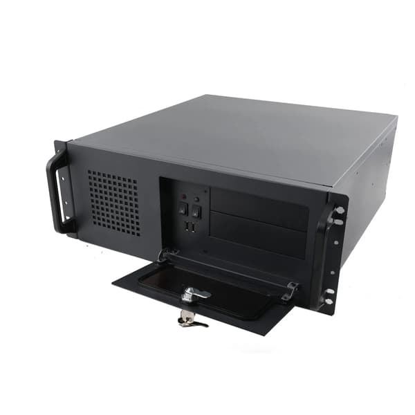 Serverchassi - 4U Rackmonterat - Mini‑ITX/Micro‑ATX - Låsbart Med Nyckel - Kompakt - Legerat Stål