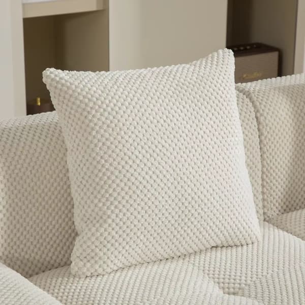 Modulär kompressionssoffa - 2-sitssoffa - Chenilletyg - 30D elastiskt skum - Halkfri undersida - Modern stil - Beige