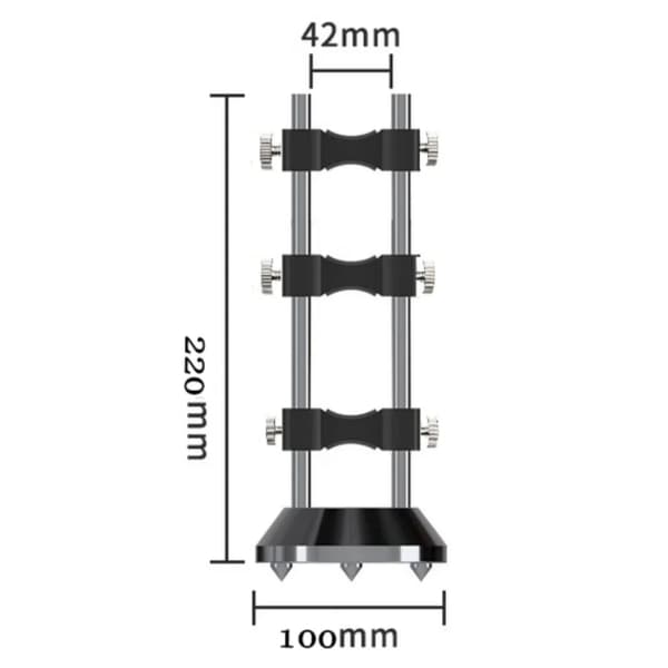 Kabelholder til strømstik - Stativ - 160 mm - 304 rustfrit stål - Stødabsorberende - Sort