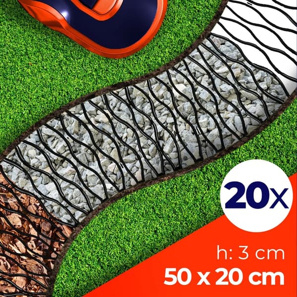Græsarmeringsplader - Plænegitter - 47 cm Moduler - 20 stk - Sort