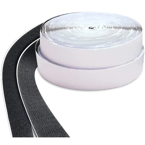 Burrebånd - 30 mm x 5 m - Selvklæbende - Kraftigt - Nylon/Polyester - Sort