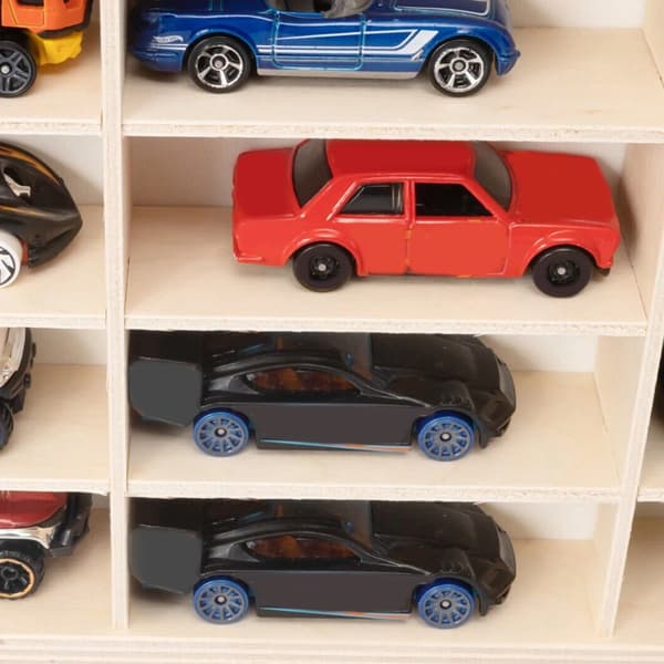 Displayhylde til modelbiler - 1:64 - 60 Rum - Vægmonteret - Træ - Til Samlerbiler - Moderne Stil