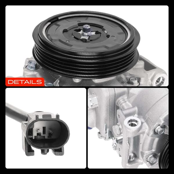 AC-kompressor bil - Klimakompressor - Passar 5-serie E60 E61 7-serie E65 E66 E67 - 2,2–3,0L motor - 2001–2010 - OE 64506901783