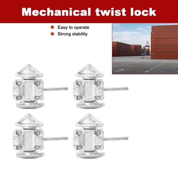 Twistlock för container - Manuell mekanisk - Justerbart - Galvaniserat - 4-pack