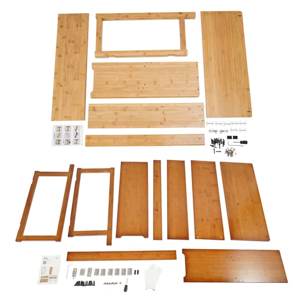 Skrivbord - Datorbord - Rektangulär Form - Bambu-stomme - 83 x 54 x 76 cm - Montering Krävs - Ljusgrå