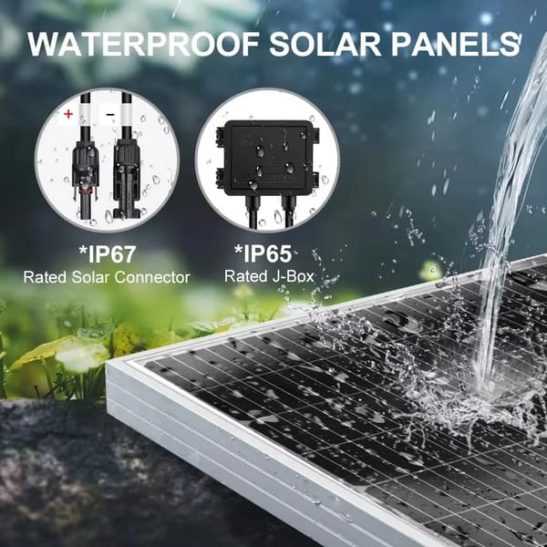 Solpaneler - 200W Set - 2x100W Paneler - Ej Flexibel - Ej Vikbar - Svart