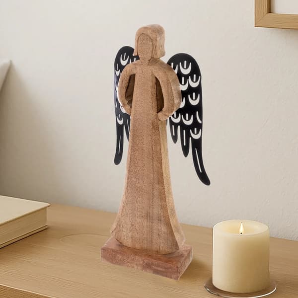 Englefigur MANGO - Træ - 32,5 cm - Brun - Størrelse L