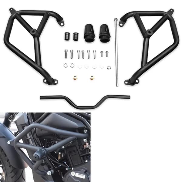 Motorcykel störtbåge - Set - Aluminiumlegering - Vältskydd - Svart