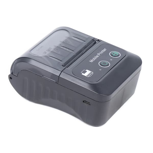 Mobil 58 mm termokvitteringsprinter - PT-280 POS-printer - Bluetooth og USB - Til Android iOS Windows - 1500 mAh batteri - EU-stik - Sort
