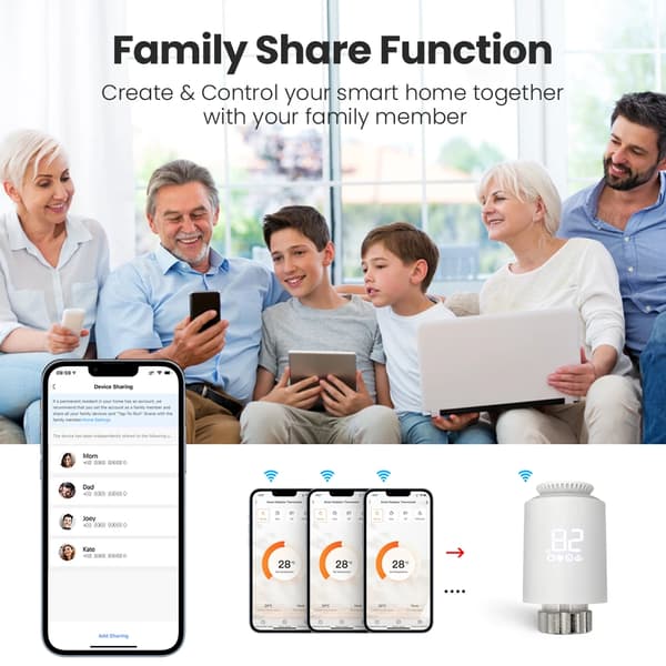 Smart radiatortermostat ZigBee - TRV06 ventil - App- og stemmestyring - Programmerbar - 3,7 V - Sæt 3 stk
