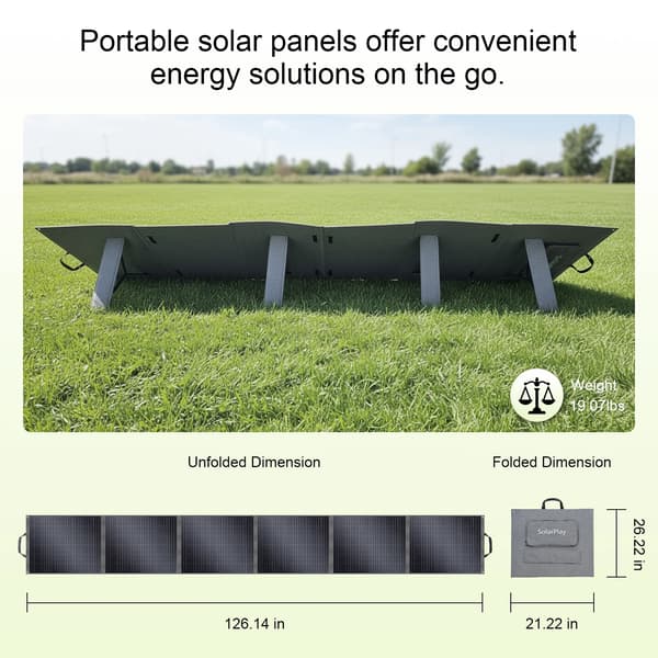 Sammenfoldeligt solpanel - S400 solcellepanel - 400 W - 1 panel - Monokrystallinsk - 21,8 % effektivitet - Til autocamper og camping