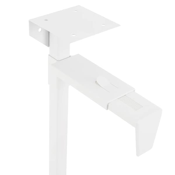 PC/Computer holder - Under skrivebord/vægmontering - Justerbar - Koldvalset stål - 30 kg bæreevne - Rektangulær - Hvid