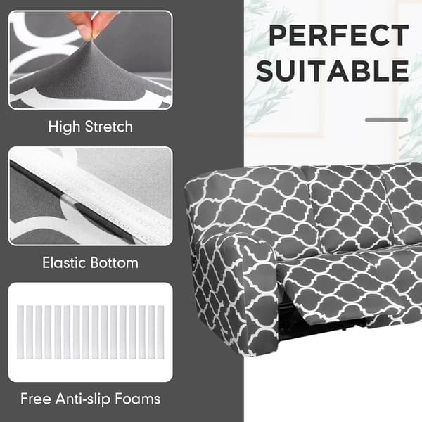 Sofabetræk - Modulsofa - Elastisk pasform - Skridsikker - 100 % polyester 150 g/m² - Maskinvask - Fuld dækning - Lysegrå