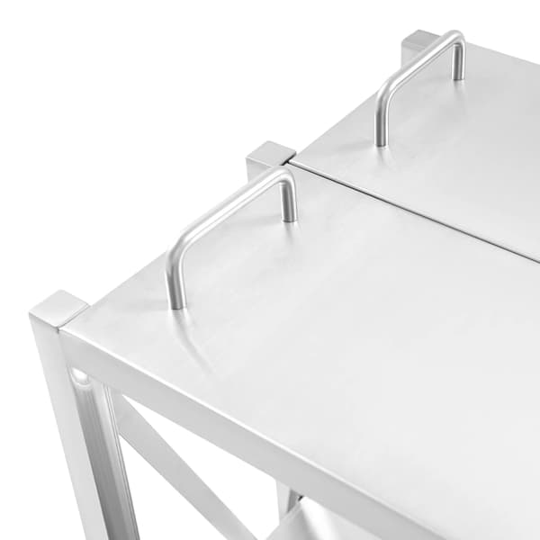 Køkkenreol - 3-etagers køkkenhylde - Rektangulær - Rustfrit stål - 63×40×95 cm - Sølv