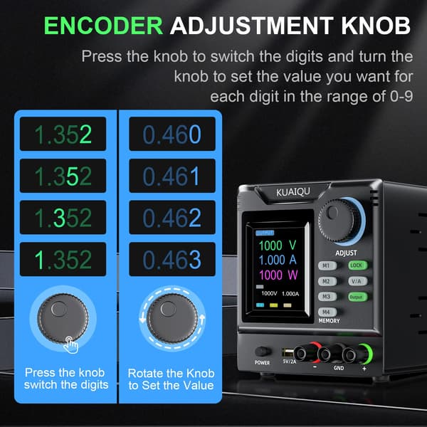 Programmerbart DC-labaggregat - SPPS-D10001-232 - 0–600 V - 0–1 A - RS232/USB-styrning - Switchat - Enkel utgång