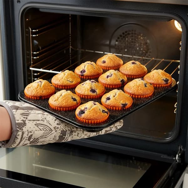 Muffinform - Granitbelagt metal - 13 rum - Sort