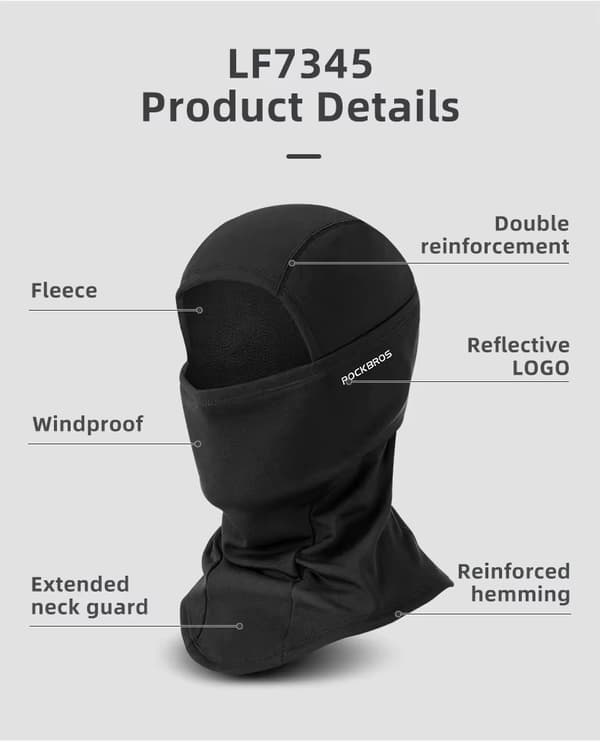 Vintermask för cykling - Balaklava - 2-pack - Fleecefoder - Vindtät - Värmande - Polyester - LF7345BK