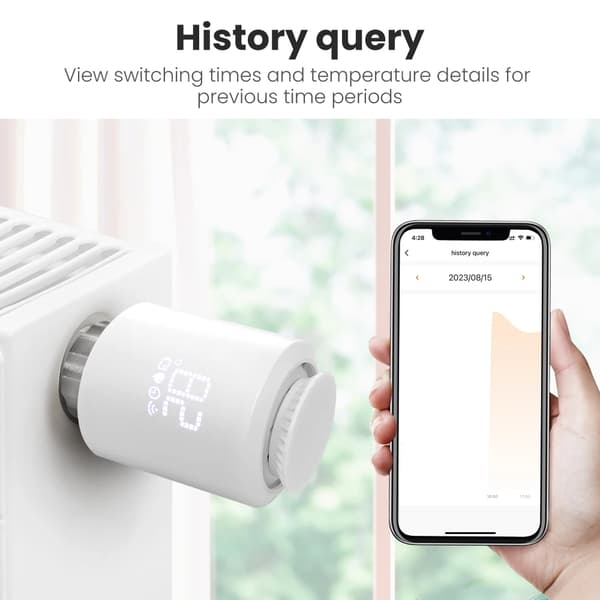 Smart radiatortermostat ZigBee - TRV06 ventil - App- og stemmestyring - Programmerbar - 3,7 V - Sæt 3 stk