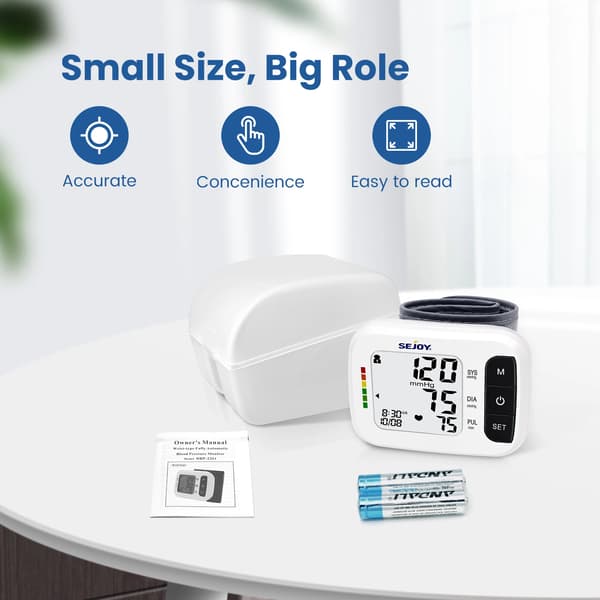 Blodtryksmåler - DBP-2261 - Håndledsmodel - Bluetooth - LCD-display - Batterier Medfølger Ikke