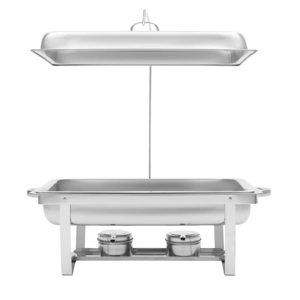 Buffet Serveringsform - Rektangulær Fødevarebakke - 7 L Kapacitet - 410 Rustfrit Stål - Poleret Overflade - 53,5×33,5×6,5 cm - Sølv