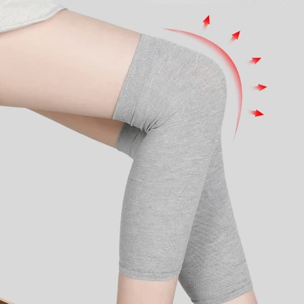 Knæstøtte - Kort Kompressionsstøtte - Elastisk - Polyester - One Size - Unisex - Grå