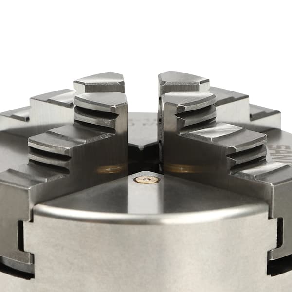 Svarvchuck 4-back 100 mm - Självcentrerande chuck - Manuell - 4-käftar - För svarv - Silver