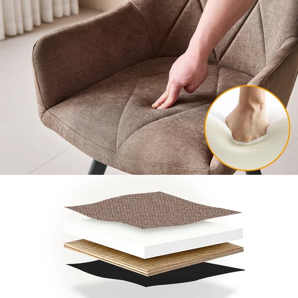 Matstolar - 4-pack - Klädda - Vadderade - Metallben - Modern stil - Brun