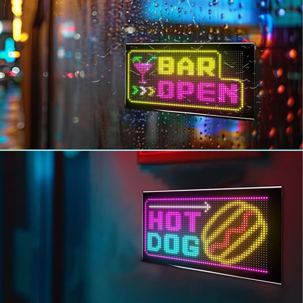 Flexibel LED-matrispanel - Programmerbar LED-skylt - 24 × 48 LED - Appstyrning - USB-driven - Vattentät - 5 V