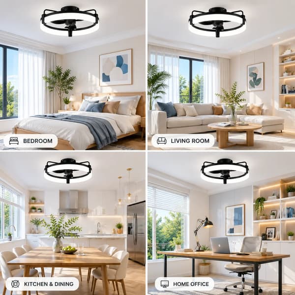 LED-loftventilator med lys - Vendbar - 3 farvetemperaturer - 6 hastigheder - Ekstra støjsvag - Smart timer