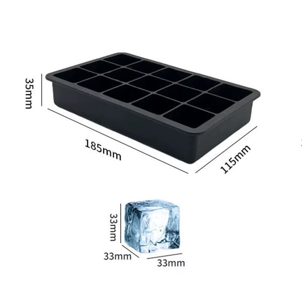 Isbitsform - Jumboiskuber - Silikon - 4-pack - Extra stora kuber - Utan lock